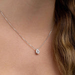 Colar Moissanite 1,5ct Prata 925 com Ródio, Gota Cor D VVS1 Certificada