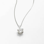 Colar Moissanite 2ct Ponto de Luz Brilhante com 6 Garras, Prata 925 com Ródio, Moissanite Cor D VVS1 Certificada