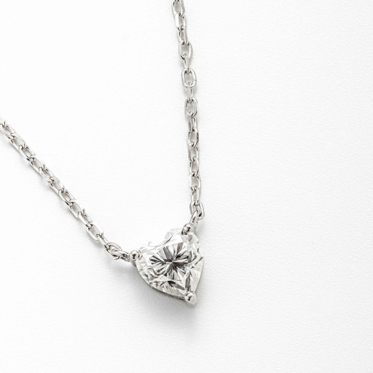 Colar Moissanite Coração 0,8ct em Prata 925 com Ródio - Moissanite Cor D VVS1 Certificada