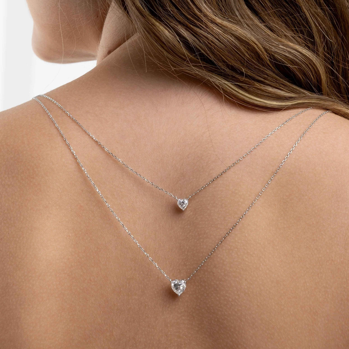 Colar Moissanite Coração 0,8ct em Prata 925 com Ródio - Moissanite Cor D VVS1 Certificada