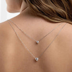 Colar Moissanite Coração 0,8ct em Prata 925 com Ródio - Moissanite Cor D VVS1 Certificada