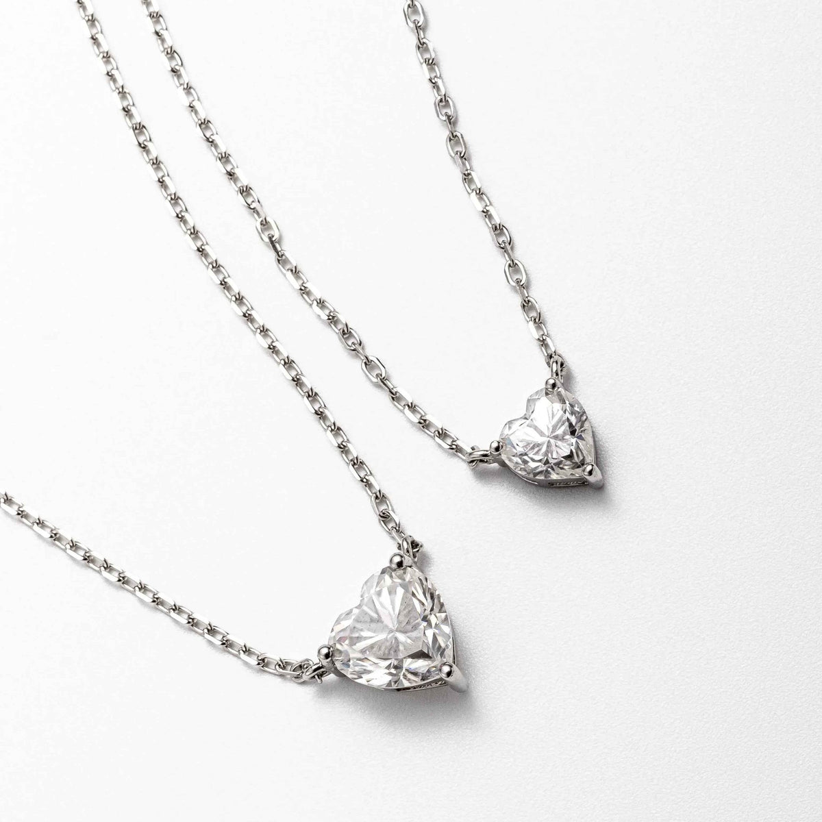 Colar Moissanite Coração Prata 925 2ct - Joia Certificada Cor D VVS1