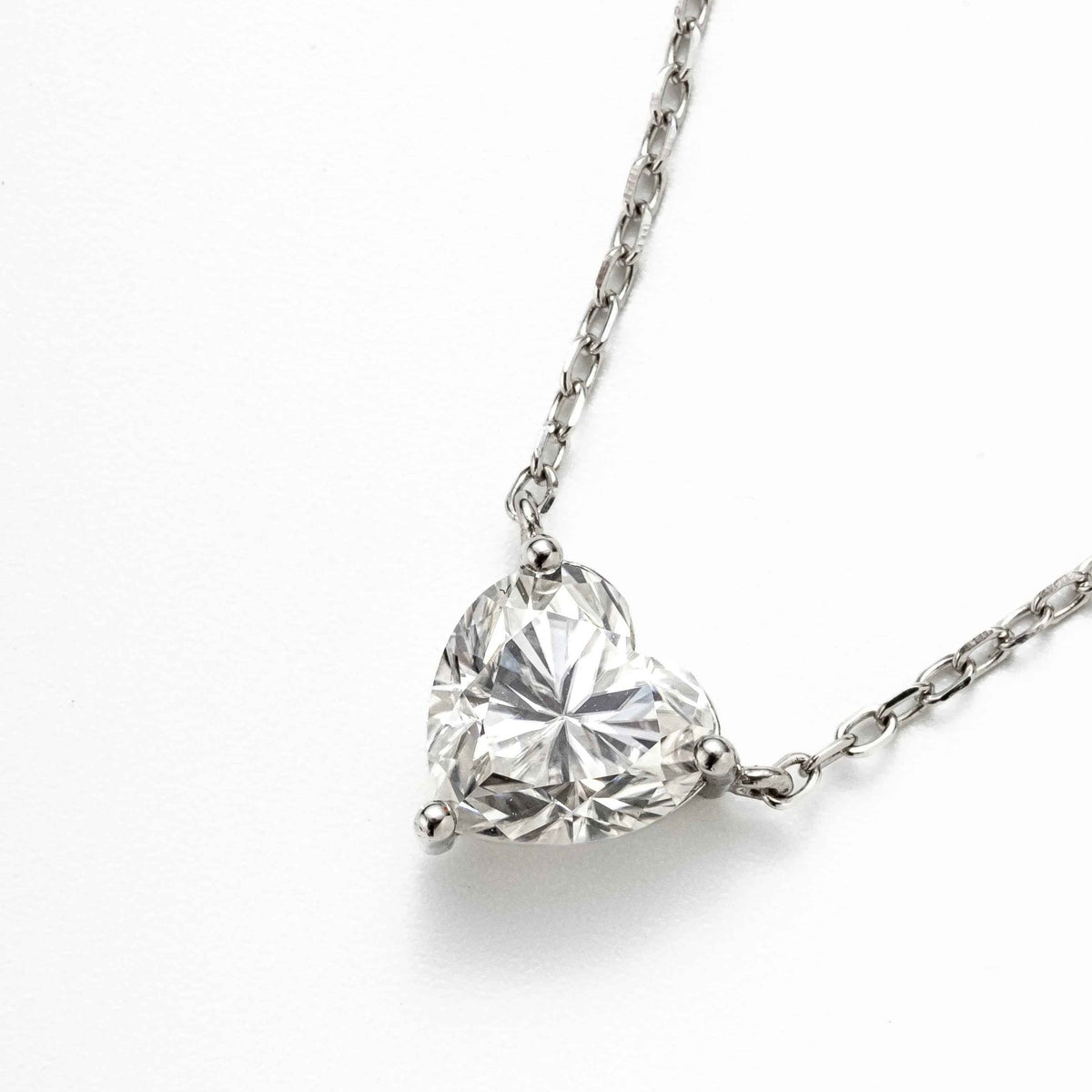 Colar Moissanite Coração Prata 925 2ct - Joia Certificada Cor D VVS1