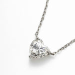 Colar Moissanite Coração Prata 925 2ct - Joia Certificada Cor D VVS1