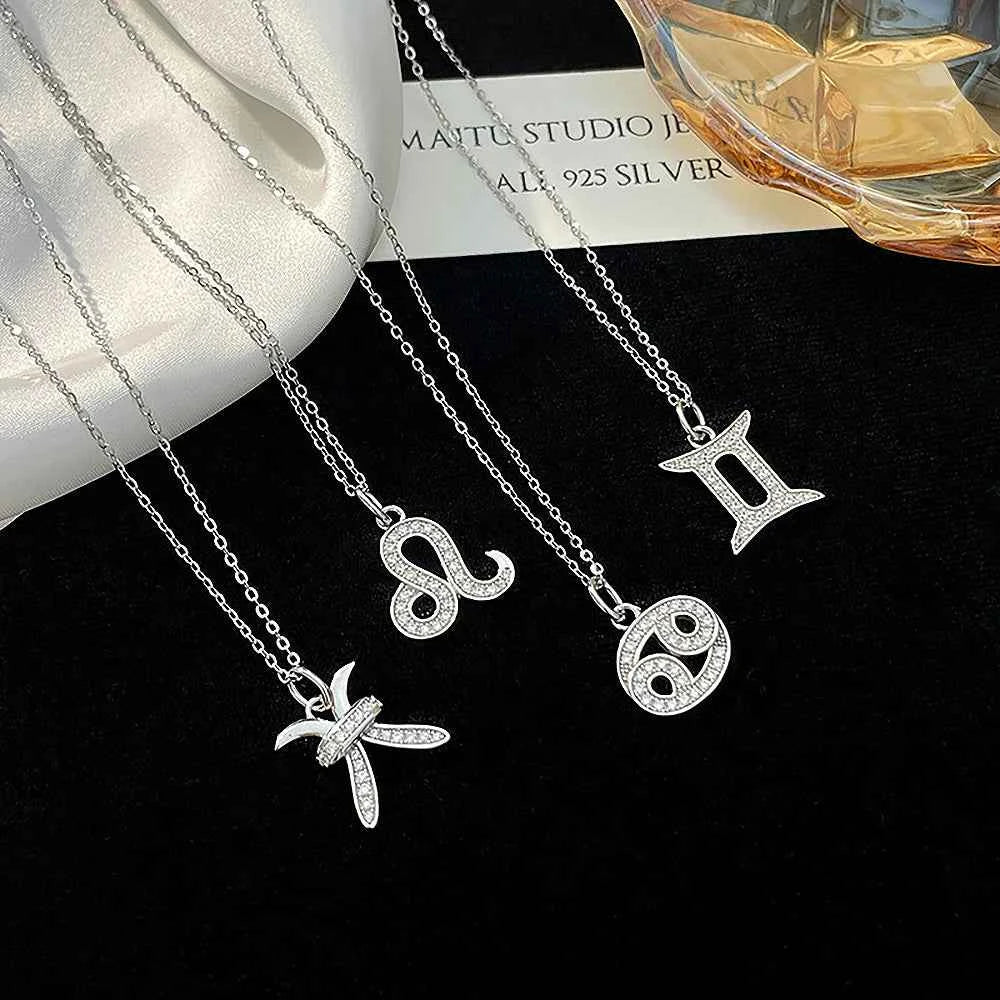 Colar Signos do Zodíaco com Pingente de Moissanite Brilhante em Prata 925 com Banho de Ouro 18K, Moissanite Cor D VVS1 Certificada — Monlí