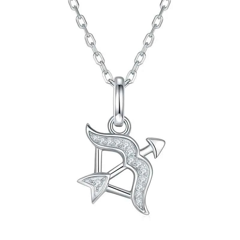 Colar Signos do Zodíaco com Pingente de Moissanite Brilhante em Prata 925 com Banho de Ouro 18K, Moissanite Cor D VVS1 Certificada — Monlí