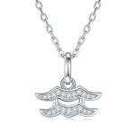 Colar Signos do Zodíaco com Pingente de Moissanite Brilhante em Prata 925 com Banho de Ouro 18K, Moissanite Cor D VVS1 Certificada — Monlí