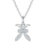 Colar Signos do Zodíaco com Pingente de Moissanite Brilhante em Prata 925 com Banho de Ouro 18K, Moissanite Cor D VVS1 Certificada — Monlí