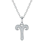 Colar Signos do Zodíaco com Pingente de Moissanite Brilhante em Prata 925 com Banho de Ouro 18K, Moissanite Cor D VVS1 Certificada — Monlí