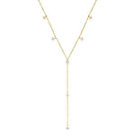 Colar Y Moissanite 3mm com Pendente Longo – Prata 925 Banhada a Ouro 18k – Monlí