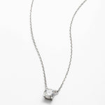 Colar de Moissanite com 4 Garras 1ct Brilhante em Prata 925 com Ródio e Moissanite Cor D VVS1 Certificada