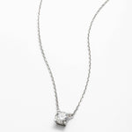 Colar de Moissanite com 4 Garras 1ct Brilhante em Prata 925 com Ródio e Moissanite Cor D VVS1 Certificada