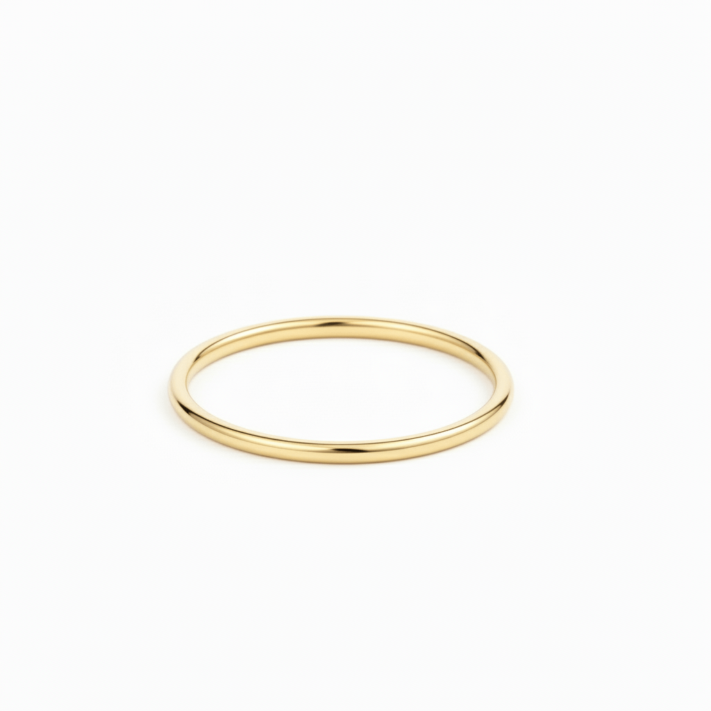 Conjunto Anel Meia Aliança de Moissanite Brilhante, Prata 925 com Banho de Ouro 18k, Moissanite Cor D VVS1 Certificada - Monlí