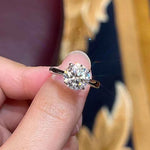 Conjunto de Anéis com Moissanite Brilhante 2ct em Prata 925, Lapidação Redonda, Moissanite Cor D VVS1 Certificada — Monlí