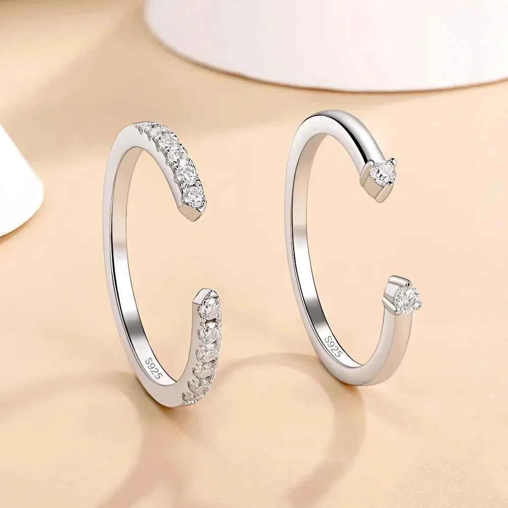 Conjunto de Anéis com Moissanite Marquise / Navette 3,3ct em Prata 925, Lapidação Excelente, Moissanite Cor D VVS1 Certificada — Monlí