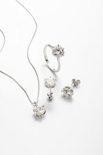 Conjunto 6 Garras Moissanite 6 Quilates em Prata 926 com Ródio - Monlí