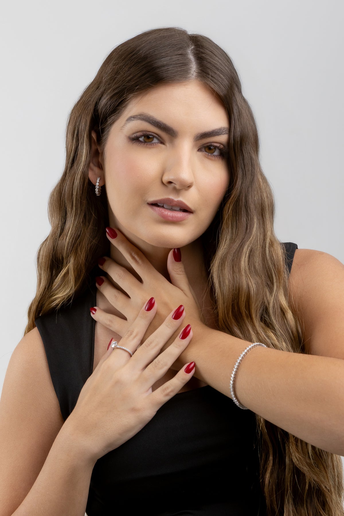 Conjunto Cravejado Moissanite 4 Quilates em Prata 925 com Ródio - Monlí