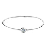 Pulseira Ajustável de Moissanite Redonda em Prata 925 Certificada