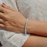 Pulseira Riviera Marquise Cut 0.5ct em Moissanite Cor D VVS1 Certificada em Prata 925 com Banho de Ouro 18K — Monlí