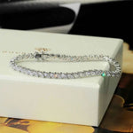 Pulseira Riviera Marquise Cut 0.5ct em Moissanite Cor D VVS1 Certificada em Prata 925 com Banho de Ouro 18K — Monlí