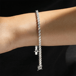 Pulseira Riviera Marquise Cut 0.5ct em Moissanite Cor D VVS1 Certificada em Prata 925 com Banho de Ouro 18K — Monlí - Monlí