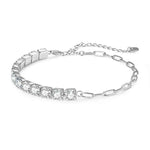 Pulseira Riviera Moissanite 2mm – Prata 925 Banhada a Ouro 18k com Elos – Monlí