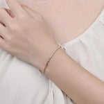 Pulseira Riviera Moissanite 2mm – Prata 925 Banhada a Ouro 18k com Elos – Monlí