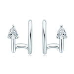 Brinco de Pressão Ear Cuff de Moissanite em Prata 925 Certificada — Design Sem Furo com Moissanite Cor D VVS1 — Monlí