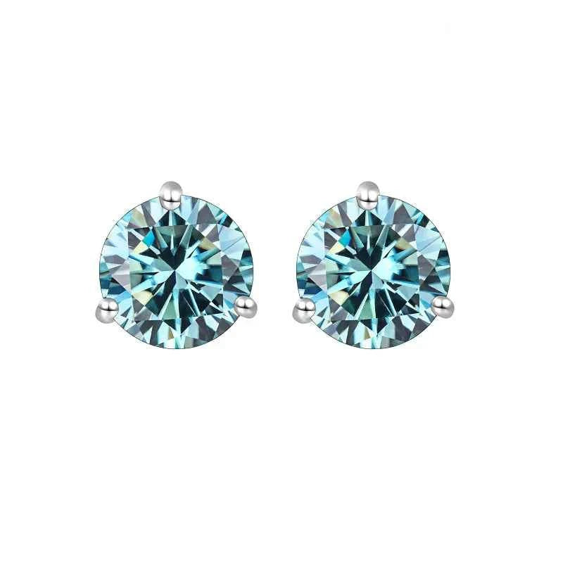 Brinco Moissanite Redondo 0.5ct/1ct – Prata 925 – Ponto de Luz Clássico – Todas as Cores