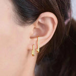 Brincos Geométricos de Moissanite Certificada em Prata 925 com Ouro Branco ou Ouro Amarelo