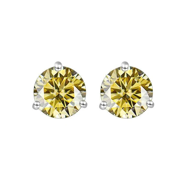 Brinco Moissanite Redondo 0.5ct/1ct – Prata 925 – Ponto de Luz Clássico – Todas as Cores