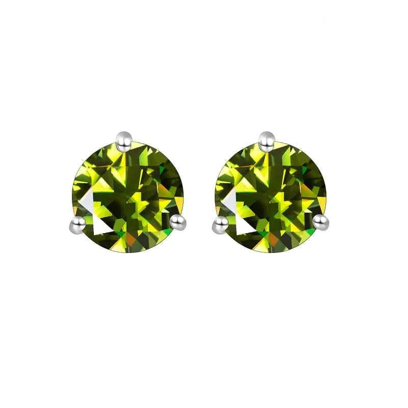 Brinco Moissanite Redondo 0.5ct/1ct – Prata 925 – Ponto de Luz Clássico – Todas as Cores