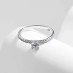 Anel de Moissanite Lapidação Brilhante em Prata 925 - Moissanite Cor D VVS1 Certificada