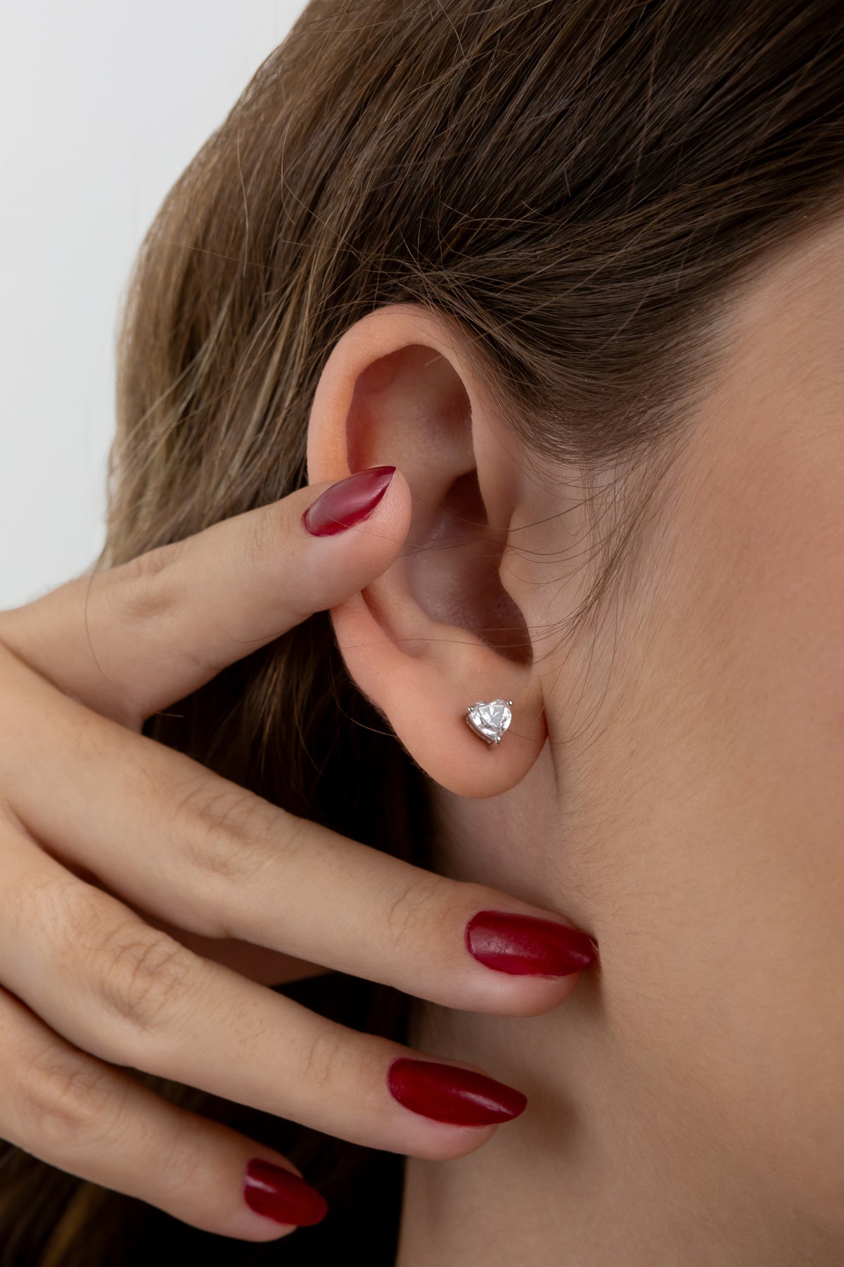 Brinco Coração Moissanite 1 Quilate em Prata 925 com Ródio - Monlí