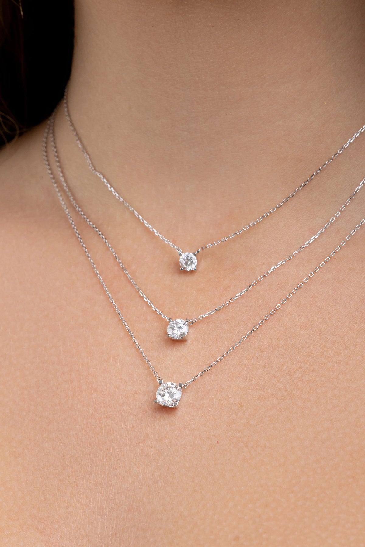 Colar Ponto de Luz 1,2 Quilates de Moissanite com 4 garras em Prata 925 e Ródio - Monlí