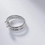 Anel de Dedinho de Moissanite Oval 0.5ct em Prata 925 com Banho em Ouro 18k, Moissanite Cor D VVS1 Certificada