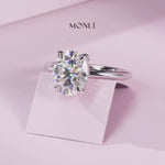 Anel Oval Solitário Moissanite com Halo Oculto, 1ct a 3ct, Prata 925 com Ródio, Certificado Cor D VVS1