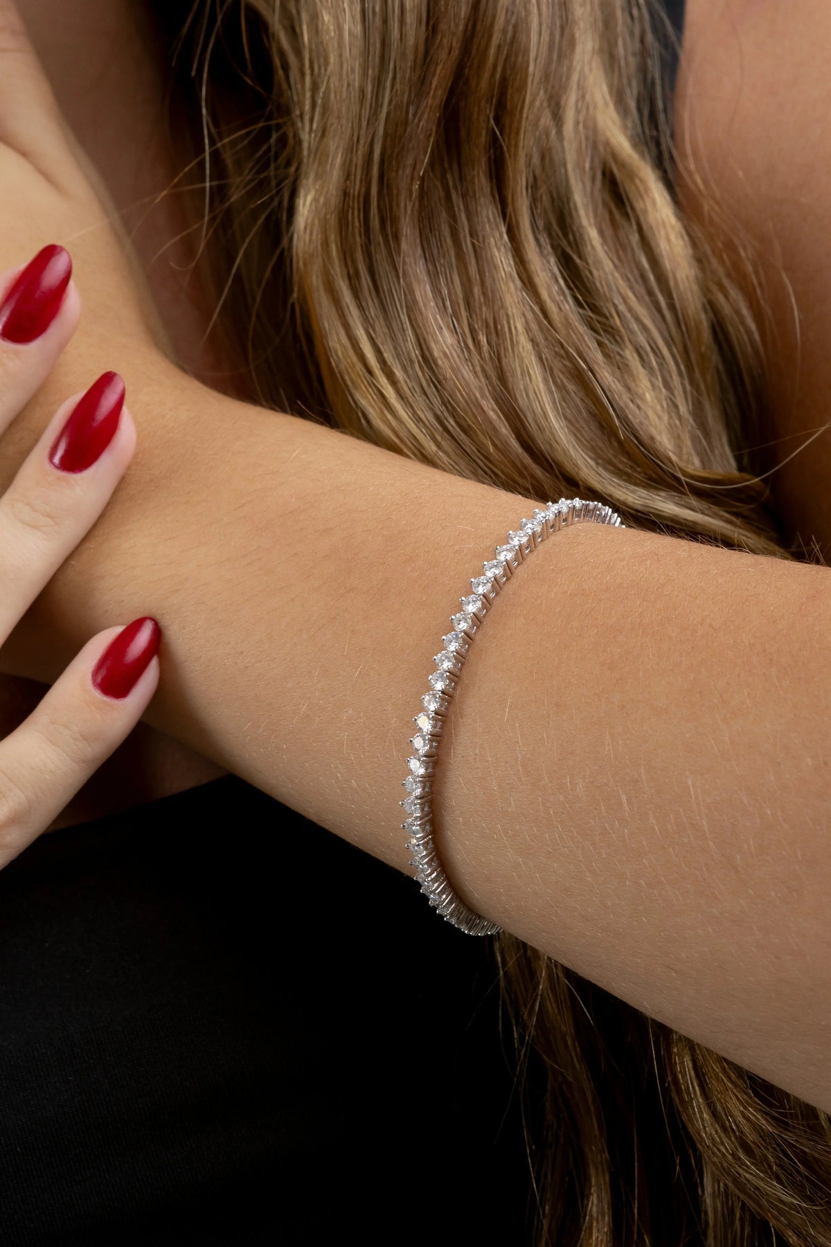 Pulseira Riviera Moissanite 6 Quilates em Prata 925 com Ródio - Monlí